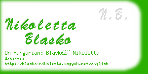 nikoletta blasko business card